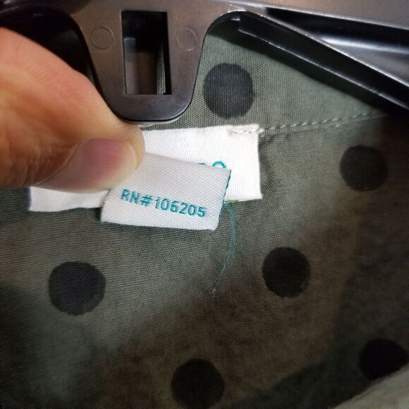 Sundance Women Lively Days Tunic Shirt Sz M Olive Polka Dot Pintuck Popover - Picture 8 of 9